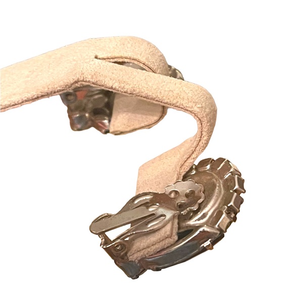 Vintage Capri Blue Rivoli Glass Juliana fancy D&E clip on esrrings - Picture 3 of 7